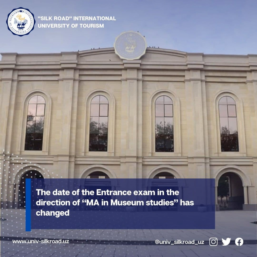 The date of the Entrance exam in the direction of “MA in Museum studies” has changed