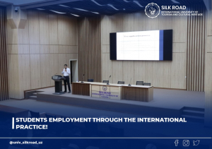 Students employment through the International practice!