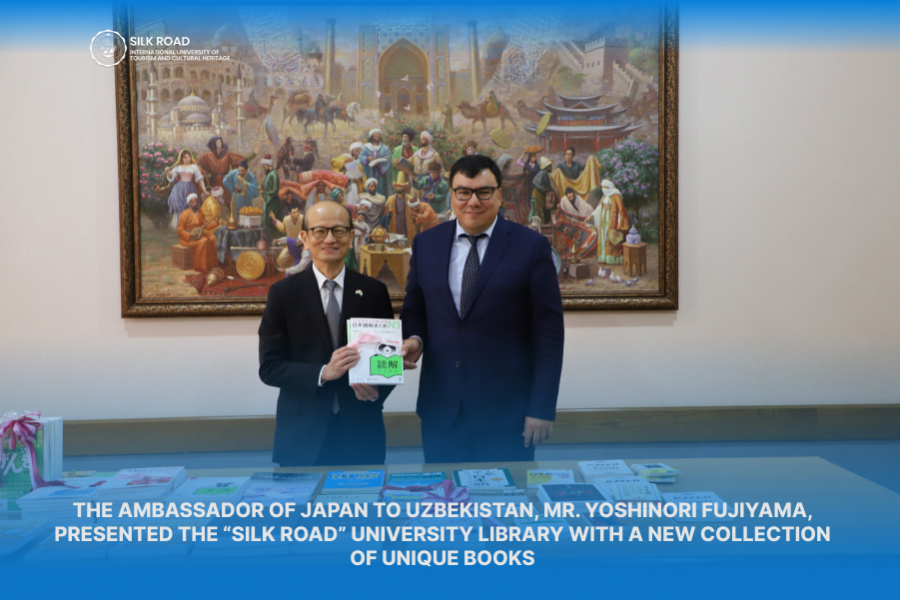 The Ambassador of Japan to Uzbekistan, Mr. Yoshinori Fujiyama, presented the “Silk Road” University library with a new collection of unique books
