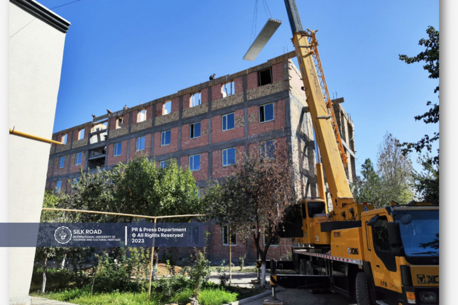 The construction of a 400-bed student residence (hostel) is underway at the &quot;Silk Road&quot; International University of Tourism and Cultural Heritage on the basis of public-private partnership
