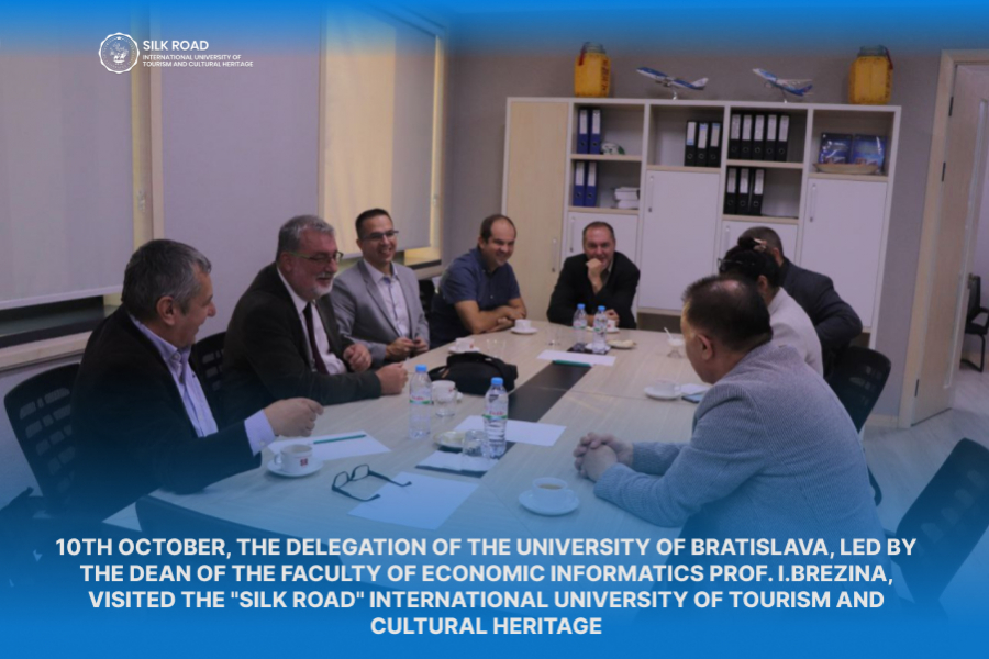 10th October, The delegation of the University of Bratislava, led by the Dean of the Faculty of Economic Informatics prof. I.Brezina, visited the &quot;Silk Road&quot; International University of Tourism and Cultural Heritage