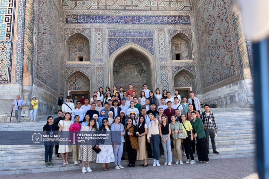 The trip through Samarkand was organized for the 1st year students of “Silk Road” International University of Tourism and Cultural Heritage