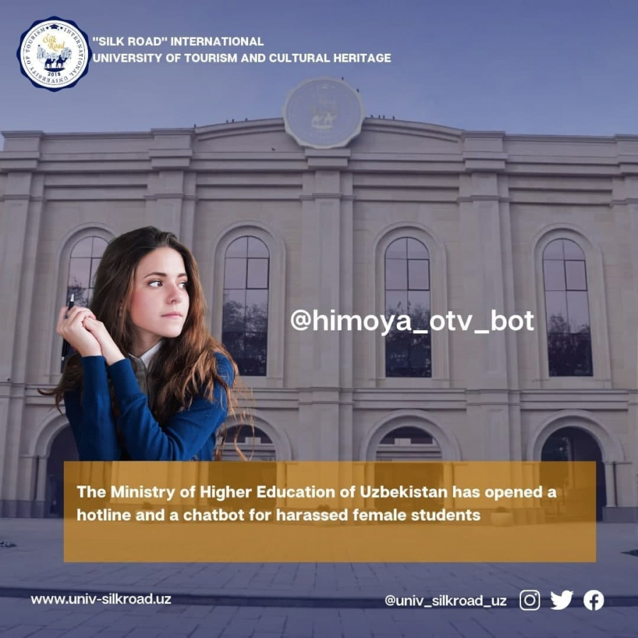 The Ministry of Higher Education of Uzbekistan has opened a hotline and a chatbot for harassed female students