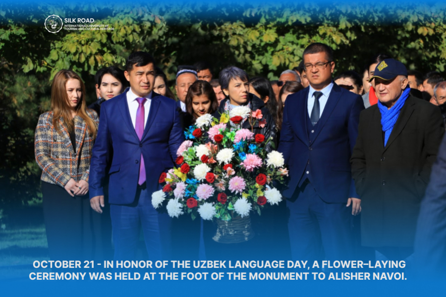 October 21 - in honor of the Uzbek Language Day, a flower–laying ceremony was held at the foot of the monument to Alisher Navoi
